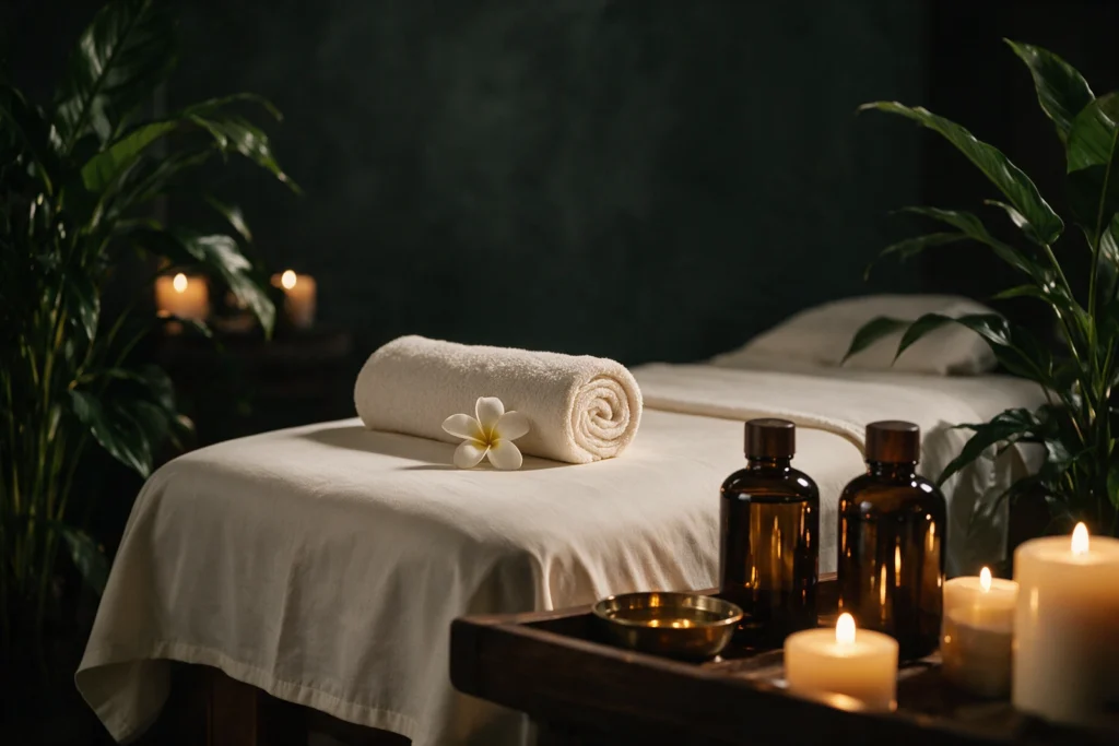 Premium relaxing spa experience in a calm, candlelit treatment room at a spa in India