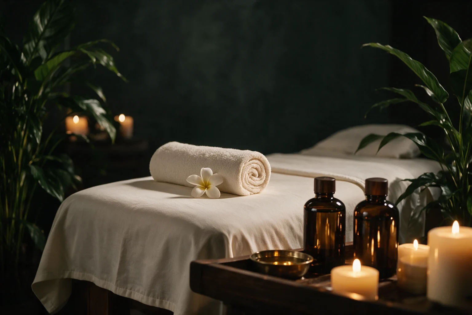 Premium relaxing spa experience in a calm, candlelit treatment room at a spa in India